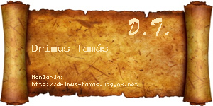 Drimus Tamás névjegykártya