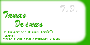 tamas drimus business card